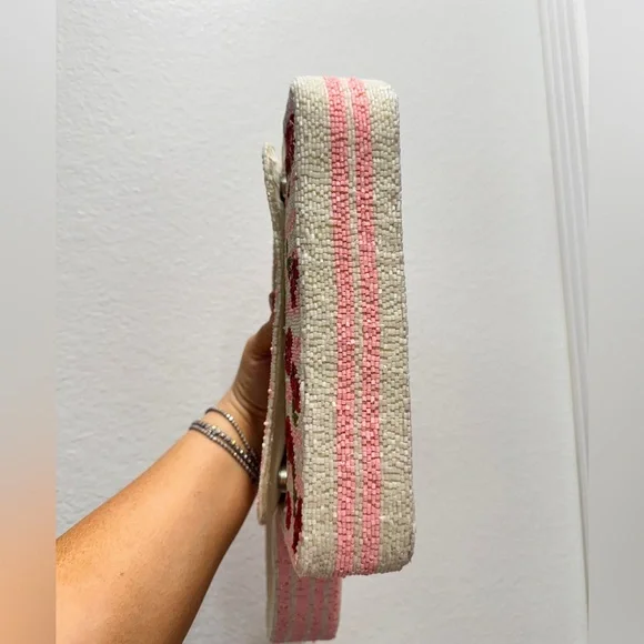 NEW Cherry Print Beaded Handbag - Picture 8 of 16